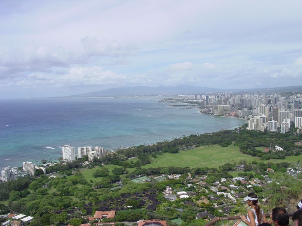 Looking down on Waikiki from Diamond Head