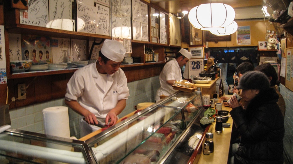 No hotel on earth can compare with the quality of sushi at Tokyo's Tsukiji Fish Market
