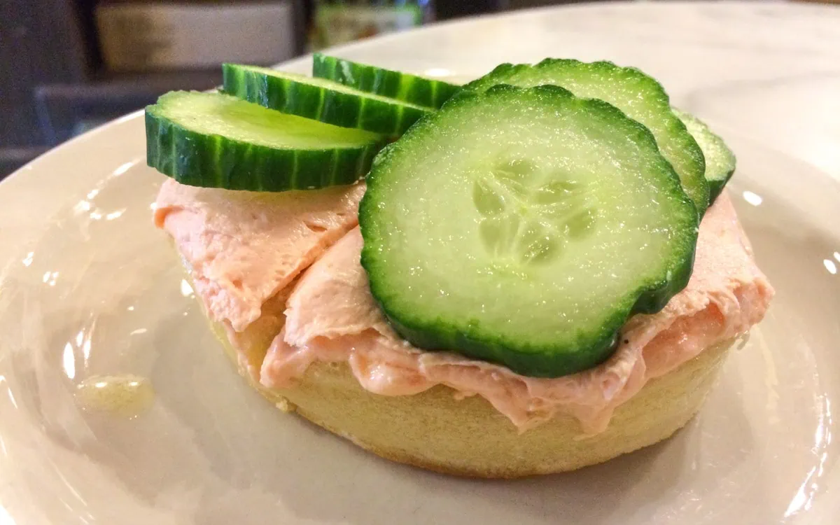 Smoked Salmon Cream Cheese & Cucumbers Crumpet at The Crumpet Shop