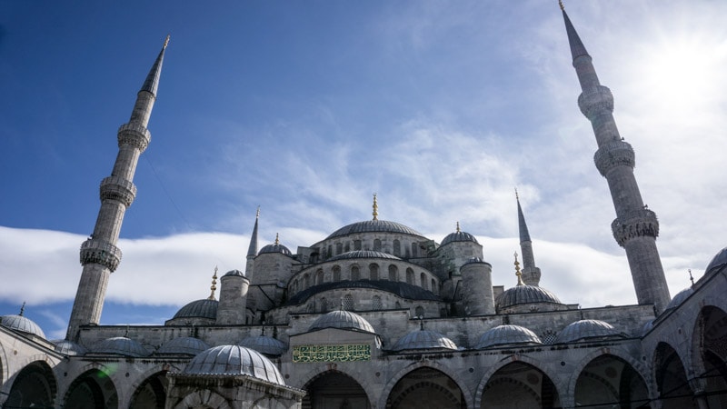 The blue tiles of Sultan Ahmed Mosque, Istanbul, Turkey