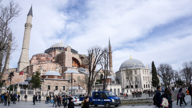The beautiful Hagia Sophia in Istanbul, Turkey