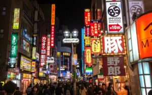 Neon lights in the maze that is Tokyo