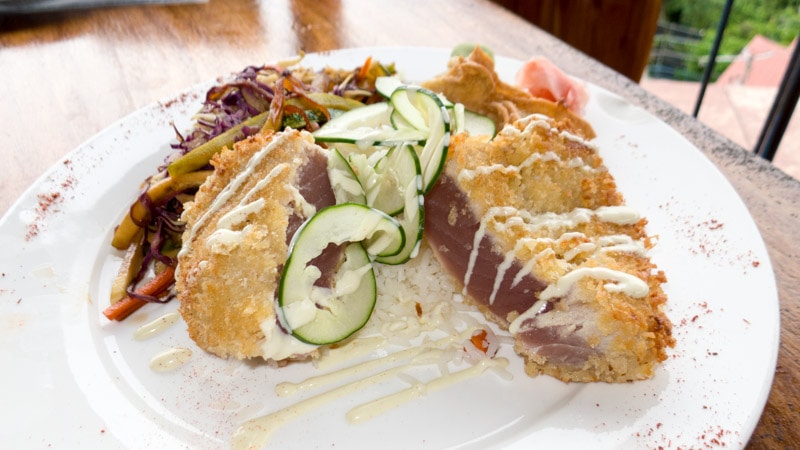 Panko Breaded Tuna, Cafe Agua Azul, Costa Rica