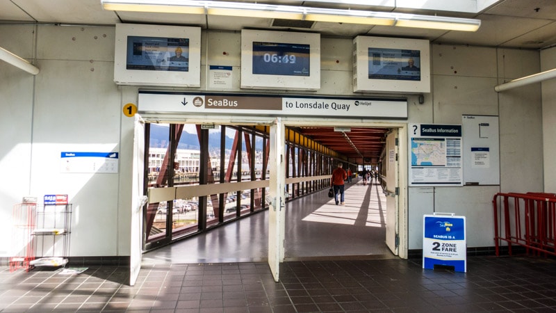 Follow the signs for the SeaBus towards Lonsdale Quay