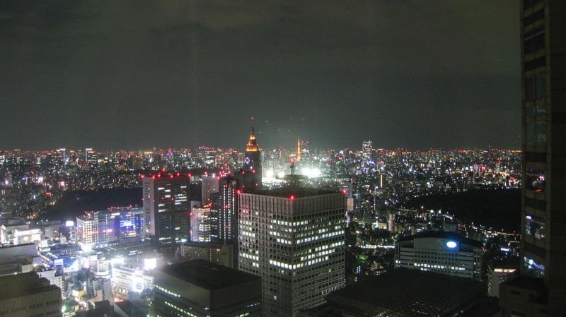 Night time view from the observation deck of the Tokyo Metropolitan Government Building