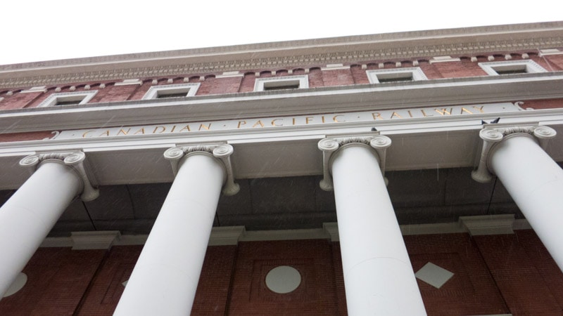 The red brick facade of Waterfront Station