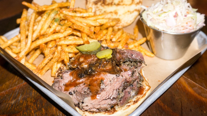The awesome and smoky Brisket Sandwich at Linus' Bama Style Barbecue in Itaewon, Seoul