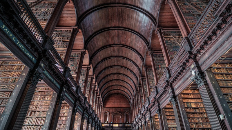 Long Room inside the Old Library at Trinity College