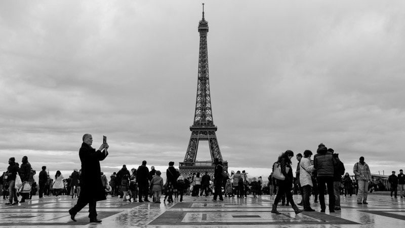 Classic view of the Eiffel Tower viewed from the Trocadéro