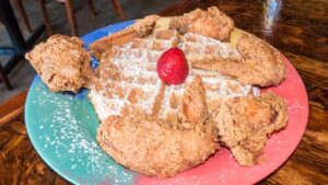 The Breakfast Klub's famous chicken and waffles