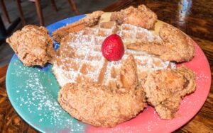 The Breakfast Klub's famous chicken and waffles