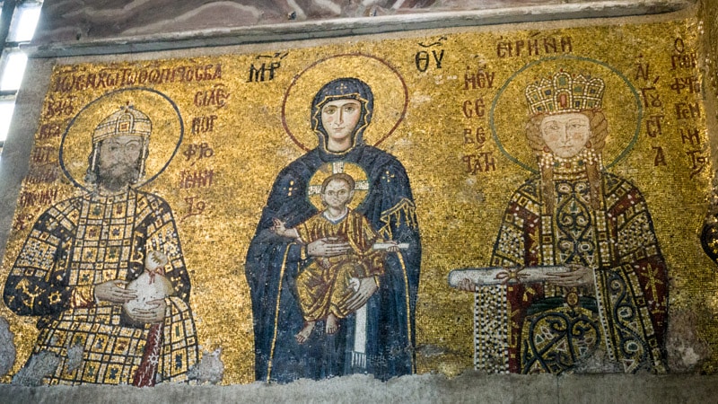 Mosaic of the Virgin and Child with Emperor John Comnenus and Empress Irene