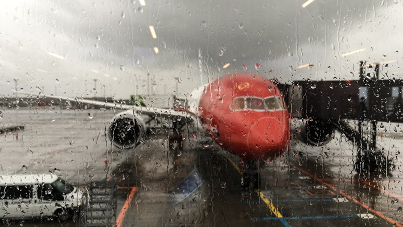 Rainy Copenhagen Airport