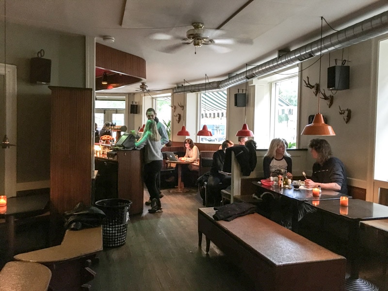 Cozy interior of Cafe Dyrehaven