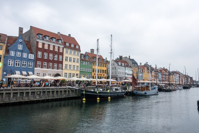 The colorful Nyhavn, or new harbor, Copenhagen