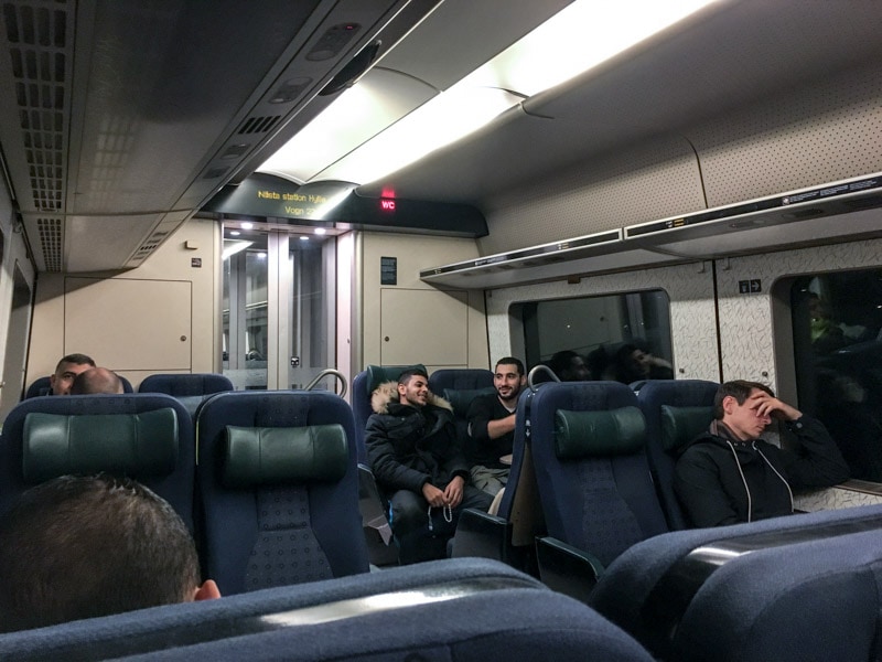 On board the first train