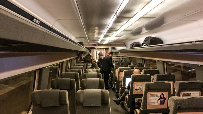 On board SJ train from Malmö to Stockholm