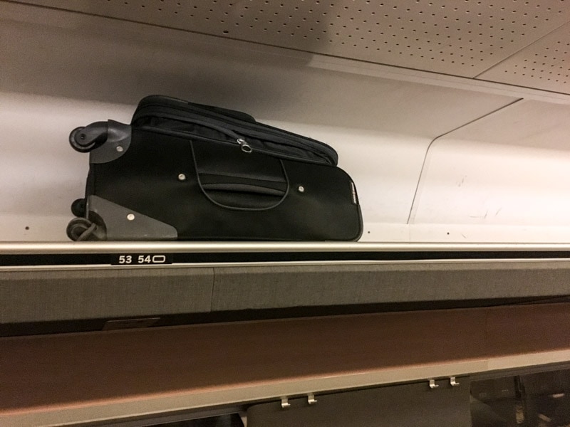 Plenty of overhead storage space