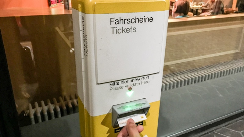 Don't forget to validate your bus ticket using this validation machine