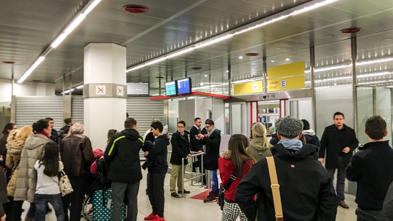 Arrivals at Terminal E of Berlin Tegel Airport