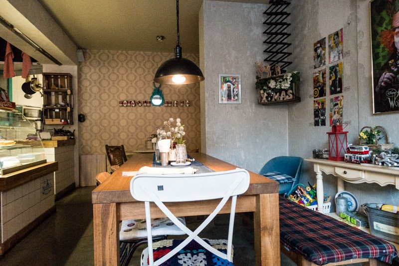 Family style wooden table
