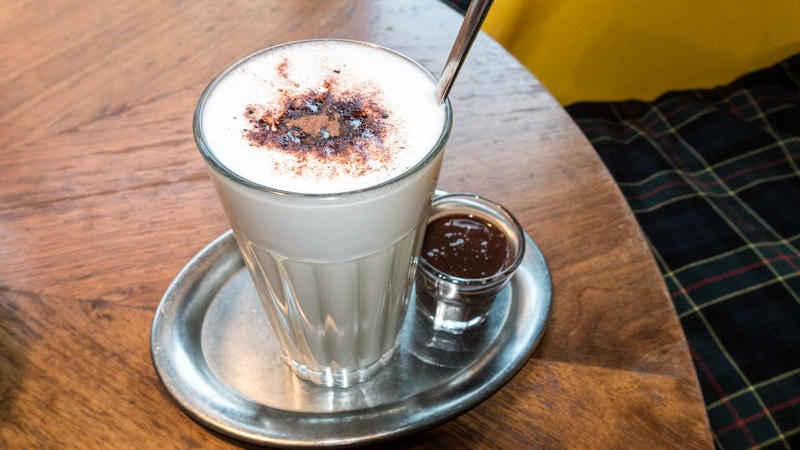 Frothy hot chocolate, perfect for a cold winter day in Berlin