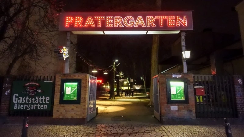 The street entrance of Prater Gaststätte