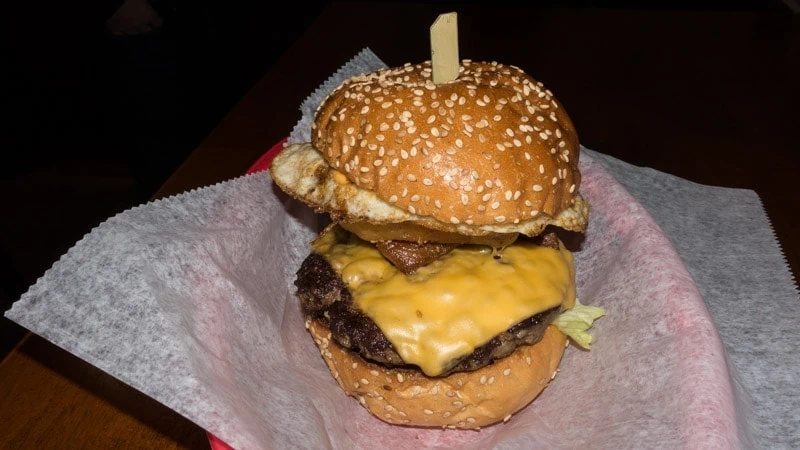 The signature Breakroom Burger at Breakroom in New York City