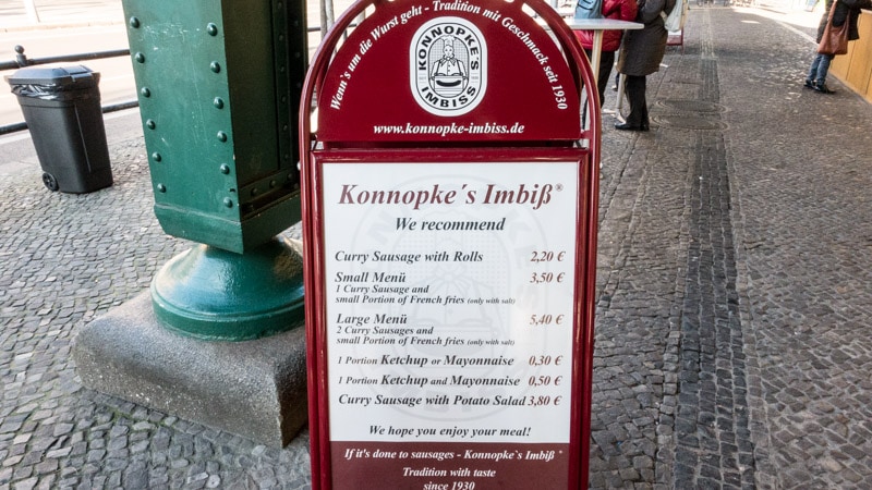 These are the most popular items on the Konnopke's Imbiss menu
