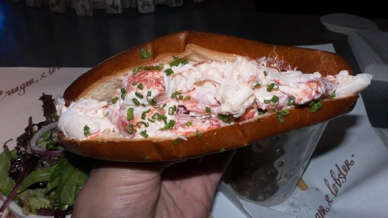 Roll packed with lobster