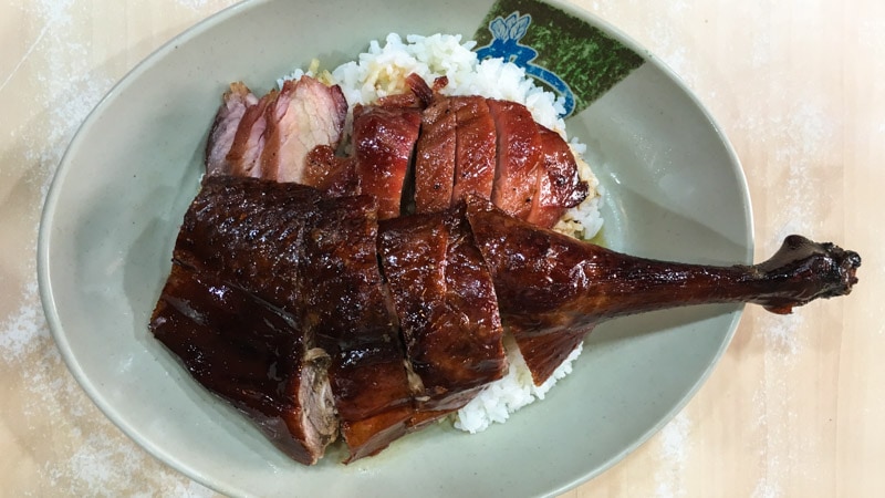 Roast goose and BBQ pork from Yat Lok Restaurant, Hong Kong