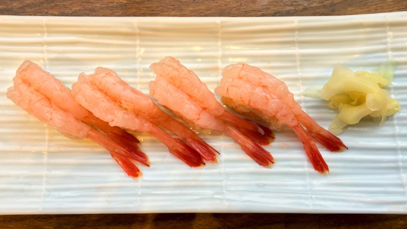 Sweet shrimp nigiri