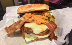 Halopeño Burger, named after the General Manager of Firestone Grill, San Luis Obispo, California