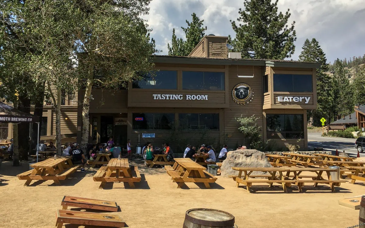 Outdoor seating at Mammoth Brewing Company