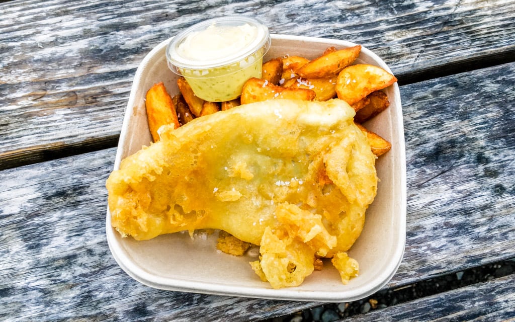 Cod Fish and Chips from Sveitagrill Miu (Mia's Country Grill) in Skogar, Iceland