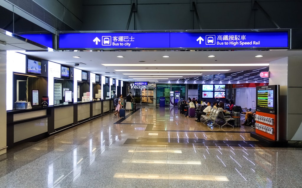 The bus station inside Terminal 2, Taoyuan International Airport, Taiwan