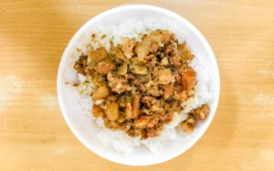 Lu Rou Fan, Taiwanese braised minced pork over a bowl of rice, Tian Tian Li, Taipei, Taiwan