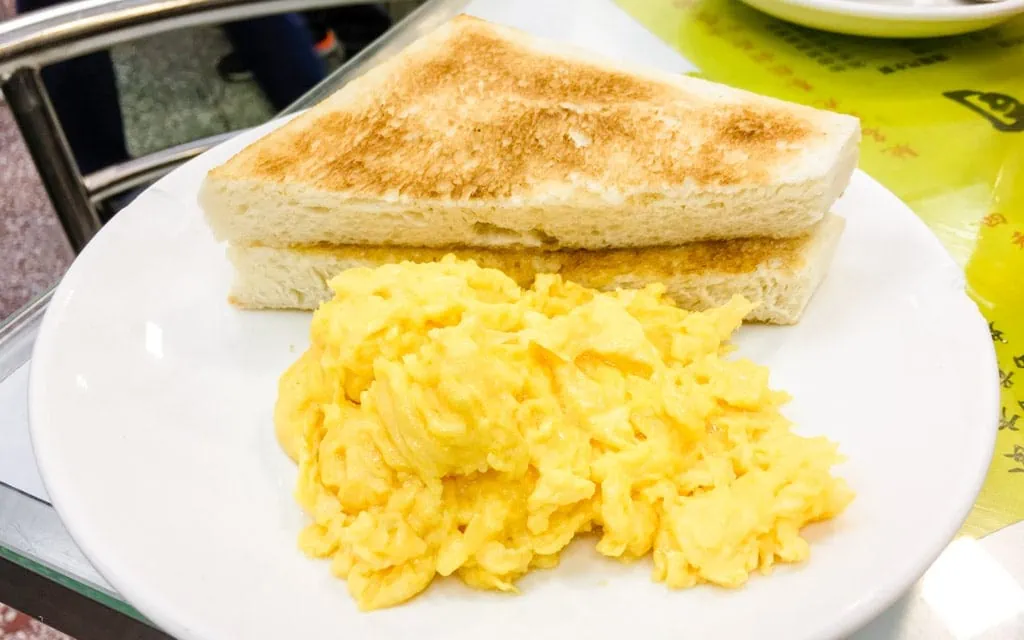 Scrambled eggs with toast, Australia Dairy Company, Hong Kong