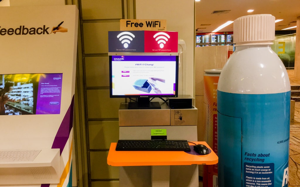 WiFi Kiosk inside Terminal 2 of Changi Airport