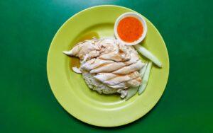 The specialty of the house, the Hainanese Chicken Rice
