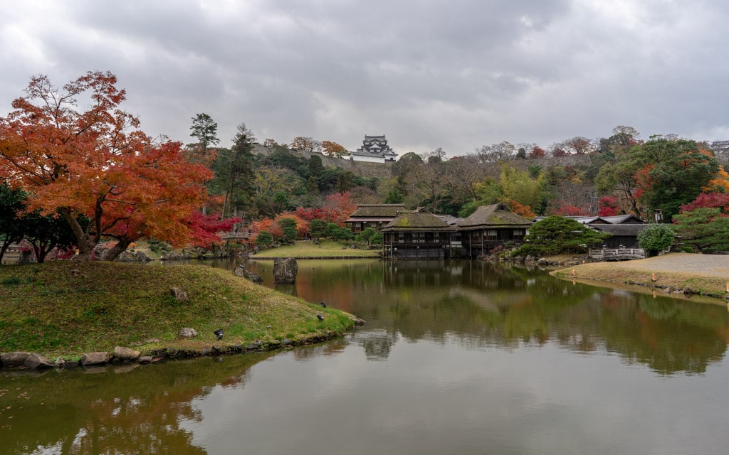 Hikone Castle overlooking Genkyuen Garden