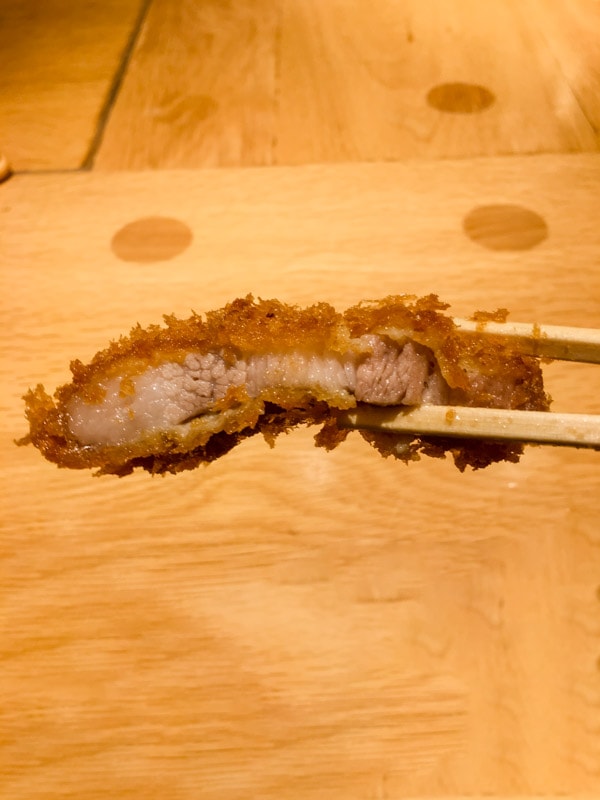 A piece of the pork,, Katsukura, Kyoto, Japan