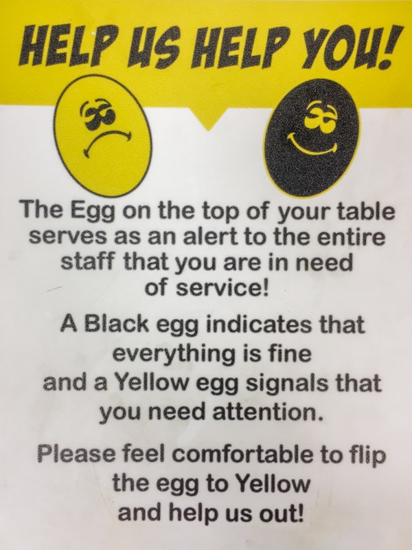 The Egg on top of table