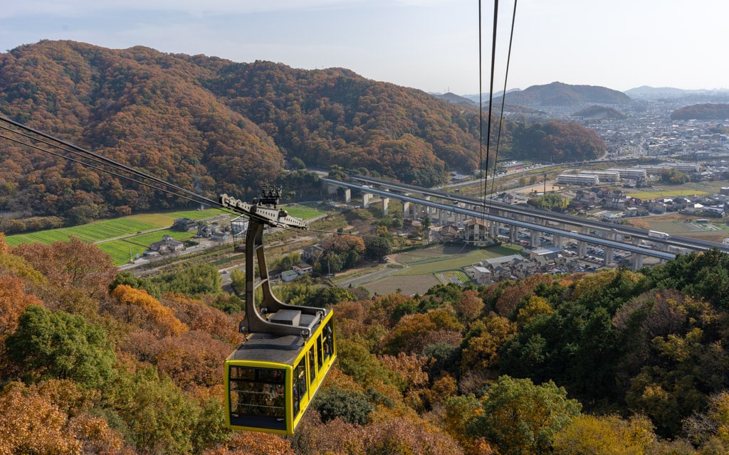 The ropeway to Mount Shosha, Himeji, Japan