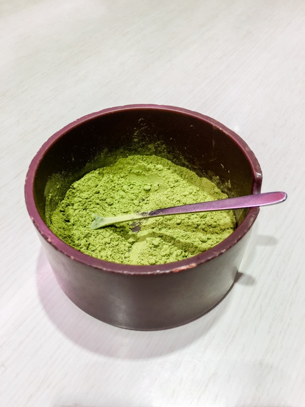 Powdered green tea (matcha), Uobei Shibuya Dogenzaka, Tokyo, Japan