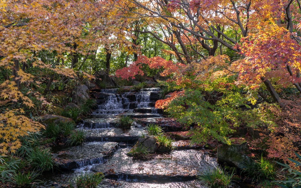 Koko-en Garden waterfall