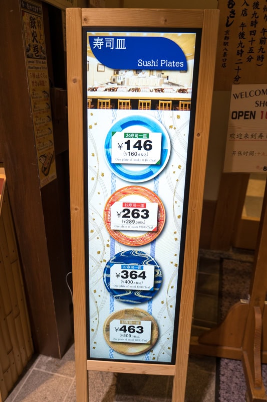 Plate prices from 146 to 463 yen before tax