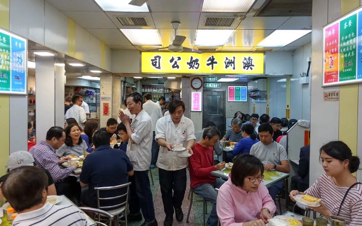 Busy interior of the restaurant