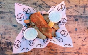 The Classic Panko Fish n Chips with ling, Bia Mira, Brussels, Belgium