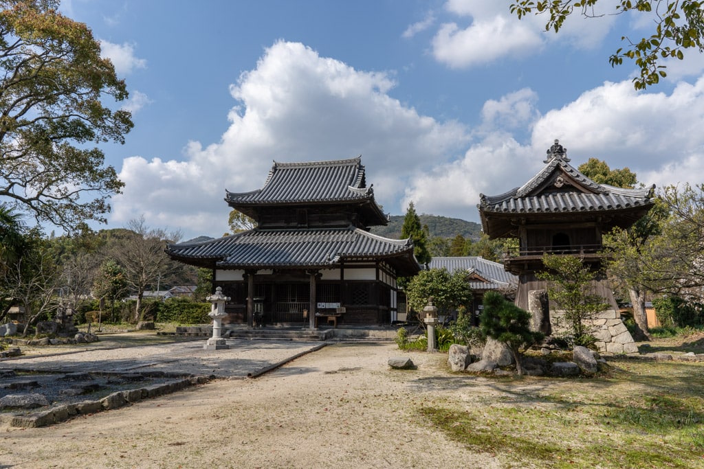 The grounds of Kaidanin Hall, also known as Buddhist Ordination Hall, Dazaifu, Fukuoka, Japan